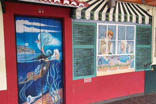 A colourful ocean mural in Funchal, Madeira 
